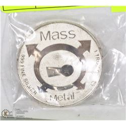 US MASS MEDAL, 1 TROY OZ SILVER COIN