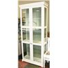 Image 1 : WHITE CHINA CABINET W/ GLASS FRONT & SIDES,