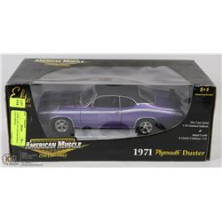 1:18 DIE CAST 1971 DUSTER PURPLE ELITE EDITION.