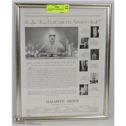 1929 ORIGINAL ELIZABETH ARDEN AD 11X14.
