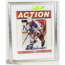 1987 GRETZKY OILERS VS FLAMES PROGRAM FRAMED.