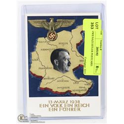 WWII NAZI HITLER POSTCARD.
