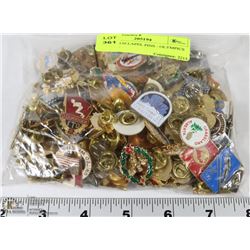 BAG OF 130 LAPEL PINS - OLYMPICS TO BEER.