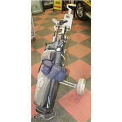 MOSTLY SPALDING GOLF CLUBS AND CART