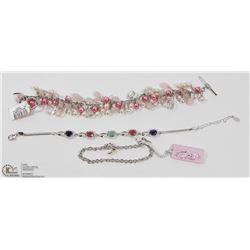 12) LOT OF 3 ST. SILVER RP GEMSTONE BRACELETS