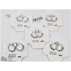 48) LOT OF 5 STERLING SILVER GEMSTONE EARRINGS