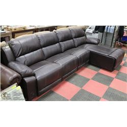 NEW BROWN LEATHERETTE RECLINING SECTIONAL