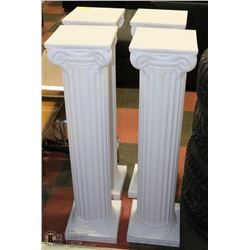 4 PLASTIC PEDESTAL  FLOWER STANDS