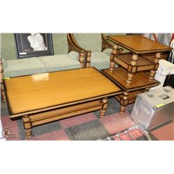 COFFEE TABLE WITH MATCHING END TABLE.