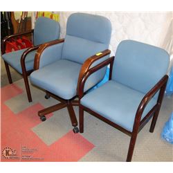 LOT OF 3 OFFICE CHAIRS INCL 1 WITH WHEELS
