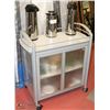 Image 1 : METAL TEA/COFFEE CART WITH 3 HOT DRINK SERVERS