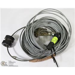 130' ROLL OF 3/16 SAFETY CABLE WITH SALA HOOK.