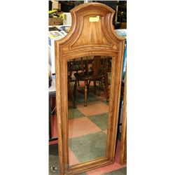 WOOD FRAMED MIRROR. 20"X52". AS THEY COME