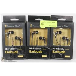 GROUP OF THREE HI-FIDELITY EARBUD HEADPHONES