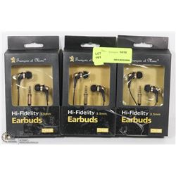 GROUP OF THREE HI-FIDELITY EARBUD HEADPHONES
