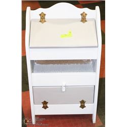 PAINTED WOOD POTATO BIN.