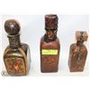 Image 1 : SET OF 3 VINTAGE LEATHER DECANTERS