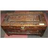Image 1 : CARVED WOOD CHEST - SHIPS & ROSES DESIGNED