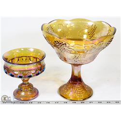 SET OF 2 VINTAGE AMBER CANDY