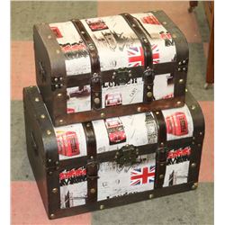 2 MATCHING BRITISH DESIGN DECOR BOXES, 1 INSIDE