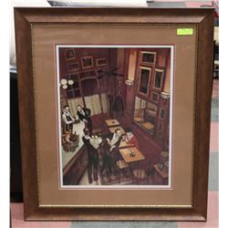 39" BY 33" FRAMED BAR SCENE PRINT