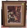 Image 1 : 39" BY 33" FRAMED BAR SCENE PRINT