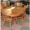 Image 1 : CARVED WOOD DINING TABLE WITH 6 CHAIRS,