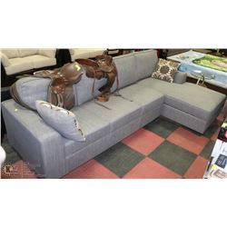 NEW GREY FABRIC SECTIONAL WITH ACCENT CUSHIONS