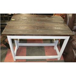 SET OF TWO WOODEN TABLES USED FOR RETAIL DISPLAY