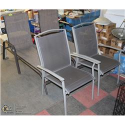 2 PATIO LOUNGE CHAIRS AND 2 SIDE CHAIRS