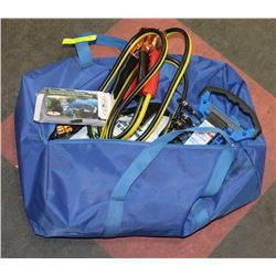 BLUE BAG WITH ROADSIDE EMERGENCY ITEMS