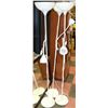 Image 1 : 3 STANDING LAMPS - WHITE - 2 LIGHTS EACH.