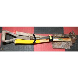 BUNDLE OF TOOLS INCL SLEDGE HAMMER, AXE, FUBAR &