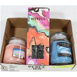 FLAT WITH LARGE SCENTED CANDLES INCL YANKEE