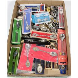 LARGE SPOON COLLECTION INCL STERLING, GOLD