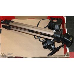 TRIPOD WITH ONE CANON AND ONE PENTAX FILM