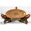 Image 1 : HAND CARVED ELEPHANT STAND 17" DIAMETER