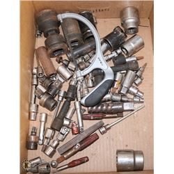BOX OF VARIOUS SOCKETS INCLUDING OVERSIZED