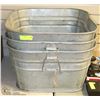 Image 1 : SET OF 3 GALVANIZED LARGE WASH BASINS