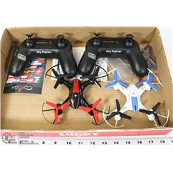 SET OF 2 RC DUELLING COBRA  DRONES WITH REMOTES