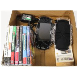 PSP GAME SYSTEM WITH 7 GAMES AND 1 MEMORY STICK