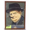 Image 1 : VINTAGE FRAMED PORTRAIT OF SIR WINSTON CHURCHILL.