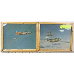 SET OF 2 VINTAGE FRAMED CANADIAN JET FIGHTERS.