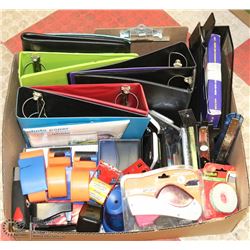 FLAT OF OFFICE SUPPLIES.