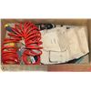 Image 1 : BOX OF TOOLS INCL SAWS, POUCH, CLAMPS, AIR HOSE &