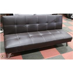 NEW BROWN LEATHERETTE KLICK KLACK FUTON