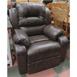 NEW BROWN LEATHERETTE RECLINGING SOFA CHAIR