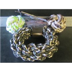 New lot of 3 Braided rope pet toys / 2 balls and 1 hoop
