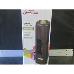 New Sunbeam personal tower fan / 2 speed/ oscillation / top mounted controls