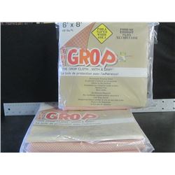 2 New the Grop  6 x 8ft Painting drop cloths with a grip